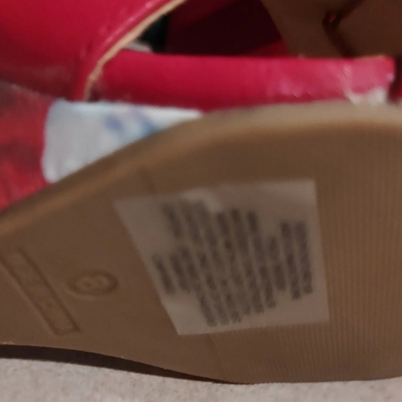 Cushion Walk Floral Print Wedge Sandals Pink/Rose US 8 Open Toeankle strap - Picture 11 of 12